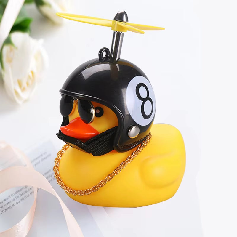 Car Broken Wind Helmet Small Yellow Duck Car Decoration Accessories Wind-Breaking Wave-Breaking Duck Cycling Ornament Goods Gift