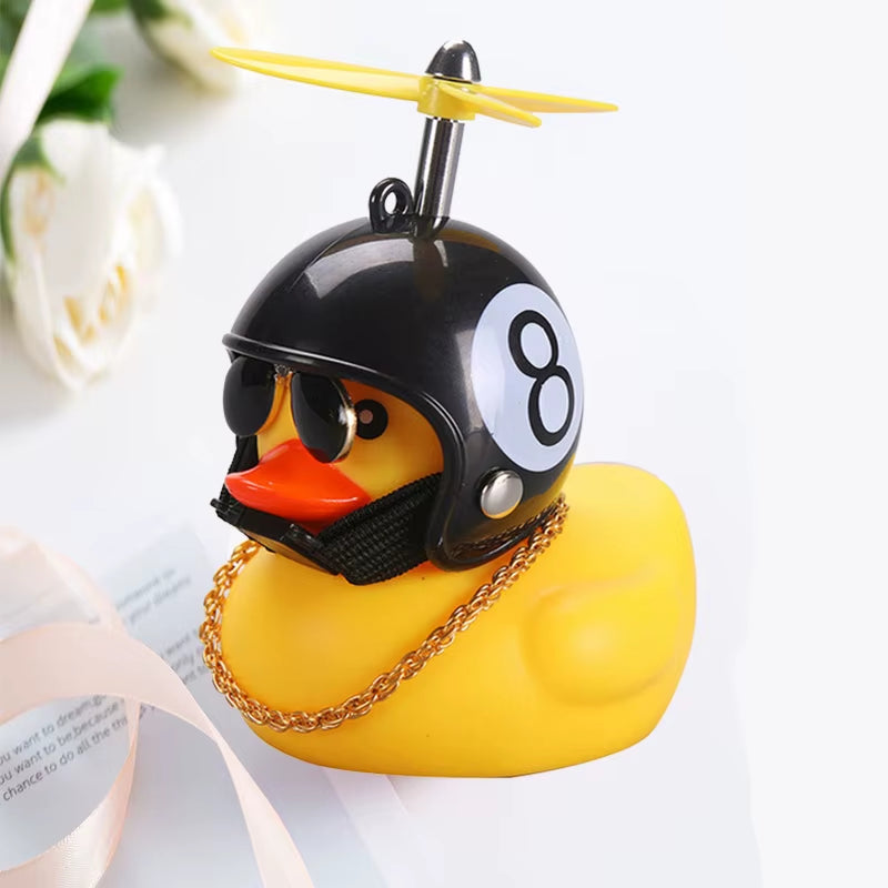 Car Broken Wind Helmet Small Yellow Duck Car Decoration Accessories Wind-Breaking Wave-Breaking Duck Cycling Ornament Goods Gift