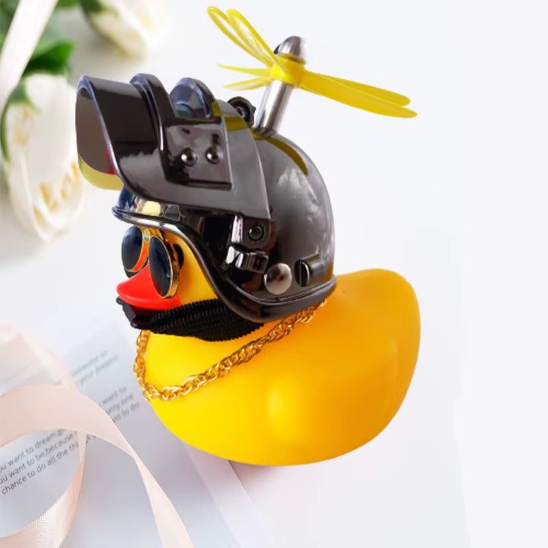 Car Broken Wind Helmet Small Yellow Duck Car Decoration Accessories Wind-Breaking Wave-Breaking Duck Cycling Ornament Goods Gift