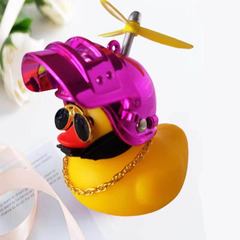 Car Broken Wind Helmet Small Yellow Duck Car Decoration Accessories Wind-Breaking Wave-Breaking Duck Cycling Ornament Goods Gift