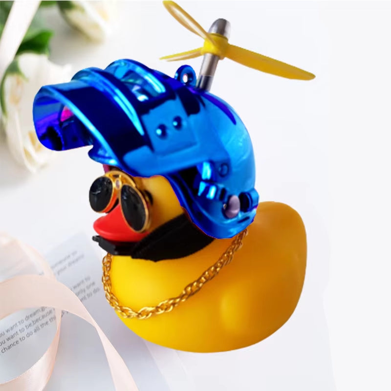 Car Broken Wind Helmet Small Yellow Duck Car Decoration Accessories Wind-Breaking Wave-Breaking Duck Cycling Ornament Goods Gift