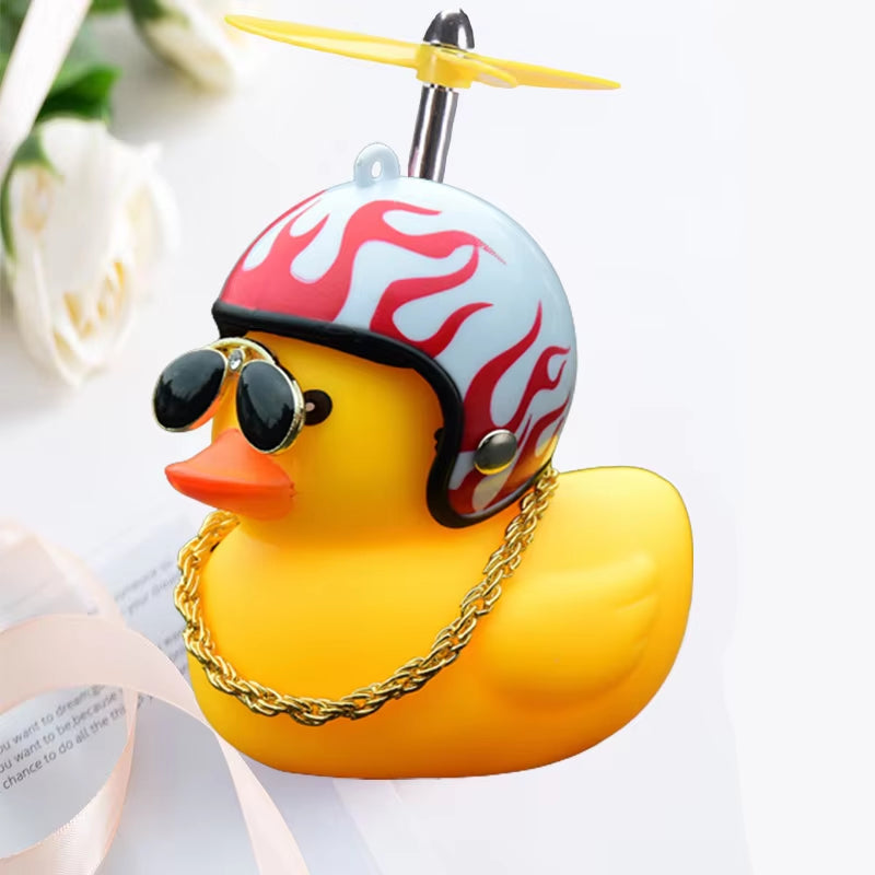 Car Broken Wind Helmet Small Yellow Duck Car Decoration Accessories Wind-Breaking Wave-Breaking Duck Cycling Ornament Goods Gift