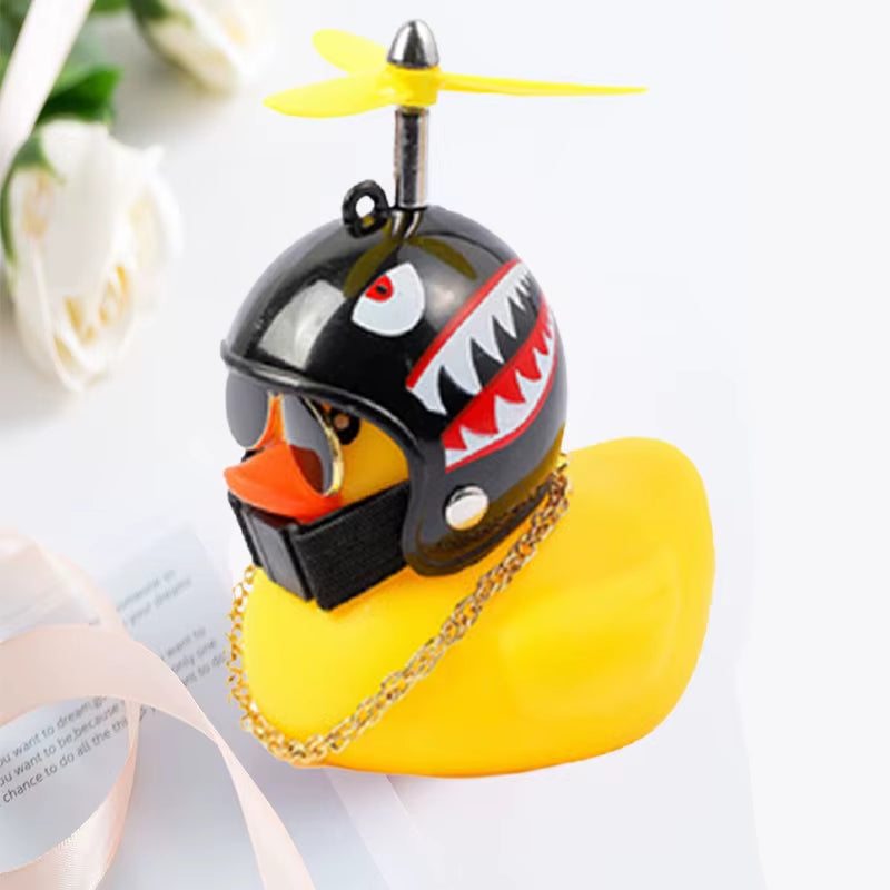 Car Broken Wind Helmet Small Yellow Duck Car Decoration Accessories Wind-Breaking Wave-Breaking Duck Cycling Ornament Goods Gift
