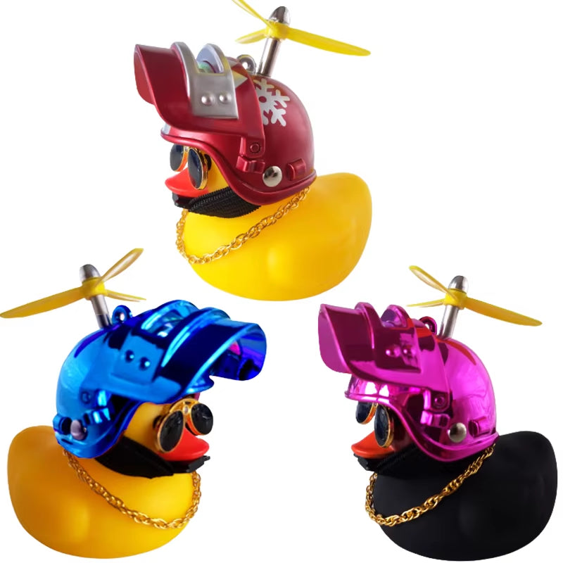 Car Broken Wind Helmet Small Yellow Duck Car Decoration Accessories Wind-Breaking Wave-Breaking Duck Cycling Ornament Goods Gift