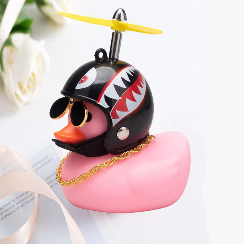 Car Broken Wind Helmet Small Yellow Duck Car Decoration Accessories Wind-Breaking Wave-Breaking Duck Cycling Ornament Goods Gift